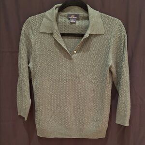 C - Brooks Brothers V-Neck Sweater in Olive